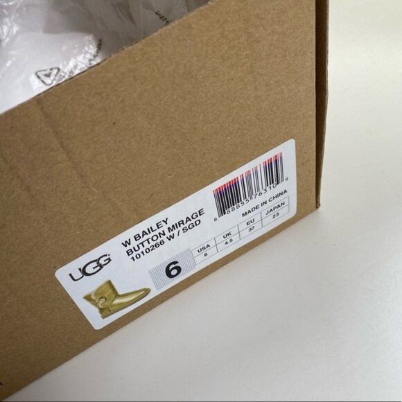 NIB UGG Bailey Button MIRAGE Shearling Boot Gold 6 - Picture 4 of 4